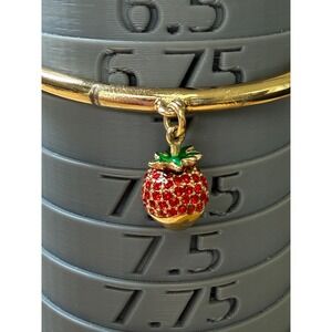 Whimsical Fruit Cottagecore Strawberry Bangle‎ Kate Spade -Flawed see photos